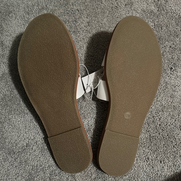 White and Brown Slide Sandals - Picture 3 of 4